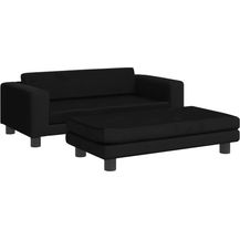 Bild für vidaXL Kindersofa mit Hocker Schwarz 100x50x30 cm Samt 3196411