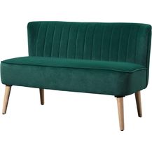 Bild für HOMCOM 2-Sitzer Stoffsofa Polstersofa Sitzmöbel Loungesofa Holz Samtartiges Polyster Schaumstoff Dunkelgrün 117 x 56,5 x 77 cm