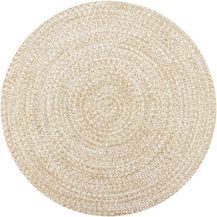 Bild für vidaXL Teppich Handgefertigt Jute Weiß und Natur 90 cm 133722