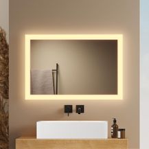 Bild für EMKE Badspiegel mit LED Beleuchtung 60x40cm Warmweiß Licht Wandschalter Horizontal/Vertikal
