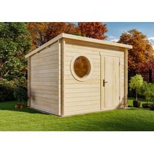 Bild für Alpholz Gartenhaus Maria-Rondo 44 A Gartenhaus aus Holz Holzhaus mit 44 mm Wandstärke Blockbohlenhaus mit Montagematerial