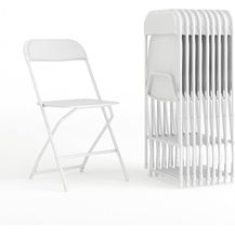 Bild für Flash Furniture Klappstuhl HERCULES aus Kunststoff – Leichter Stuhl zum Klappen für Gäste oder Veranstaltungen – Praktischer Küchenstuhl auch für draußen geeignet – 10er-Set – Weiß