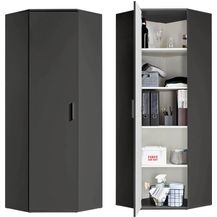 Bild für mokebo® Eckschrank in Grau BZW. Schwarz Matt aus Holz 'Der Lange' moderner Mehrzweckschrank für Flur, Schlafzimmer und Wohnzimmer, Schrank & Haushaltsschrank 