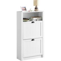 Bild für Schuhschrank schmal mit 2 Klappen MDF Weiß FSR87-K-W