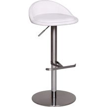 Bild für Wohnling Barstuhl Edelstahl höhenverstellbare Sitzhöhe 54-79 cm weiß