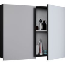 Bild für VCM Badmöbel Spiegelschrank Badinos 914458 Schwarz H. 59 x B. 60 x T. 12 cm
