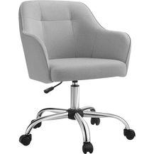 Bild für Songmics höhenverstellbarer Bürostuhl, bis 120 kg belastbar, Leinenimitat hellgrau, 64x64 x (83-93)