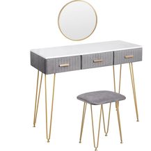 Bild für WOLTU Schminktisch mit Hocker Spiegel Frisiertisch mit Schubladen Große Tischplatte 100x40 cm