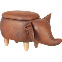 Bild für Beliani Pouffe pet with storage dark brown eco leather ELEPHANT
