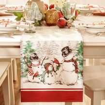 Bild für Elrene Home Fashions Snowman Winterland Holiday Snowflake Tischläufer, Bunt, 13"x70" (Table Runner)
