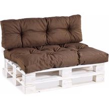 Bild für Gutekissen®, Palettenkissen, Gartensofakissen, gesteppte Kissen gefüllt mit granuliertem Poulirette-Schaum (Sitzkissen 120x60, gesteppt Braun)