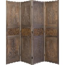 Bild für 4 fach Paravent Raumteiler Holz Trennwand spanische Wand Sichtschutz Braun