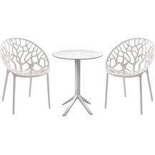 Bild für CLP Sitzgruppe Hoscana Set Tisch Lacota Stühle Hope wetterfest und UV-beständig,weiß