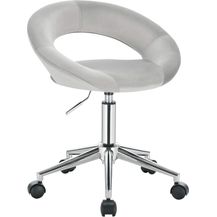 Bild für Arbeitshocker Rollhocker aus Samt Karin hellgrau