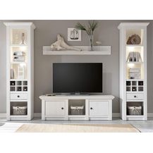 Bild für Wohnwand 4-teilig Hooge in Pinie weiß Landhaus 288 x 207 cm