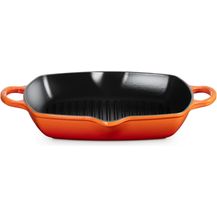 Bild für Le Creuset Grillpfanne quadratisch 2 Griffe Signature 30 cm Ofenrot
