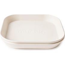 Bild für Mushie Teller 2er Set Quadratisch Ivory Weiß Kunststoff BPA-frei Speiseteller Kinderteller