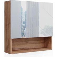 Bild für Badspiegelschrank Irma Weiß Hochglanz/Goldkraft Eiche 54 x 55 cm Vicco