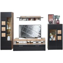 Bild für Wohnwand SONATE schwarz supermatt Hirnholz inkl. LED