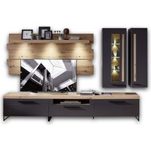 Bild für Stella Trading LOFT-TWO Wohnwand Komplett-Set in Artisan-Eiche Optik, graphit