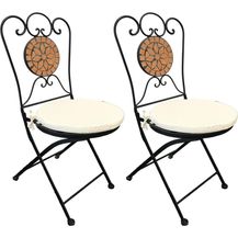 Bild für 2x Mosaik Klappstuhl Terrakotta mit Polster