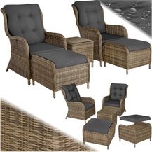 Bild für tectake Sitzgruppe Rattan Sitzgruppe, (Set, 5-tlg)