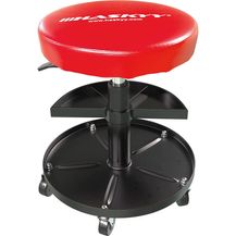 Bild für Haskyy Höhenverstellbar Werkstattstuhl Werkstatthocker Werkstattsitz Arbeits-Hocker-Stuhl-Sitz ROT mit 5 Rollen 