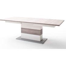 Bild für Esszimmer Eppan 141 Pinie weiss Nb + Stühle Salvina 1 sand ausziehbar mit Beleuchtung