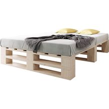 Bild für sunnypillow Palettenbett M2 aus Holz 160x200 cm mit Lattenrost