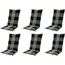 Bild für Madison 6x C184 Hochlehner Gartenstuhl Auflagen 8cm grau kariert