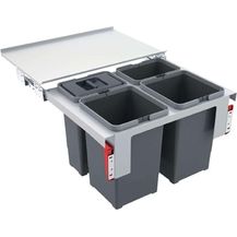 Bild für Franke Abfallsorter GARBO 60-4 Frontauszug ab 60 cm Schrankbreite / Abfalleimer / Mülleimer / Abfallsammler 40 (2x12+2x8)