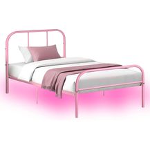Bild für FurnitureR Metallbett Metallrahmen Bett mit LED-Licht