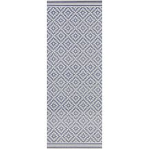 Bild für In- & Outdoor Teppich Raute blau/creme