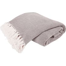 Bild für Hahn Plaid Wohndecke Tagesdecke mit Fransen 140x220 sand beige 515001-70