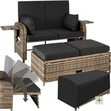 Bild für tectake Loungeset Rattan Sofa, (Set, 2-tlg)