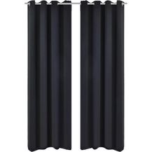 Bild für Verdunkelungs-Vorhänge mit Metallringen 135 x 245 cm Schwarz blackout 130369