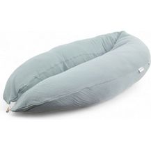 Bild für HOBEA-Germany Stillkissen XXL Lagerungskissen Schwangerschaftskissen Seitenschläferkissen groß (Musselin graublau)