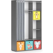 Bild für Kinderkleiderschrank Luigi Grau 105.8 x 178.1 cm Mit Faltboxen (bunt)