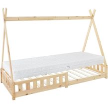 Bild für ML-DESIGN Spielbett Hausbett Tipi Zeltbett inkl. Lattenrost Bodenbett Kinder Himmelbett