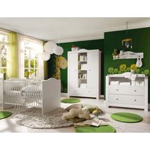 Bild für Storado 5-tlg. Babyzimmer-Set Paris weiß matt/helle Griffe inkl. Kinderbett