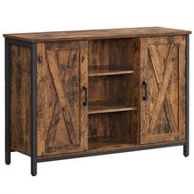 Bild für Vasagle Sideboard mit offenen Regalfächern, Holz / Stahl vintagebraun-schwarz, 100 x 35 x 70 cm (L x B x H)