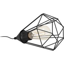 Bild für Eglo 94192 Tischleuchte TARBES E27 1X40W Stahl schwarz H:26,5cm Ø17,5cm mit Kabelschalter
