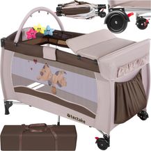Bild für Kinderreisebett Hund 132 x 75 x 104 cm mit Wickelauflage und Transporttasche