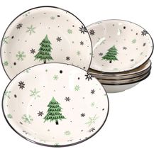 Bild für 6er Set Weihnachtsbaum Suppenteller 450ml Pastateller Bowl Weihnachten Schale