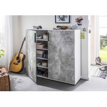 Bild für Schuhkommode >8343-11.25< in Weiß/Beton, Holzwerkstoff