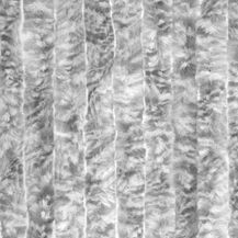 Bild für Moritz Flauschvorhang aus Chenille 100 x 230 cm grau weiß Türvorhang als Fliegenschutz Insektenschutz für Camping Wohnwagen