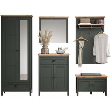 Bild für Garderobe Set Stanton in grün und Eiche Landhaus 260 x 198 cm