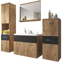 Bild für Badmöbel Bella (Farbe: Kastanien Breslau / Kastanien Breslau + Schwarzer Graphit)