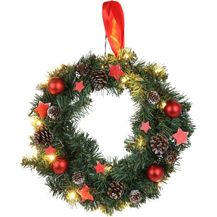 Bild für Weihnachts-Türkranz 40cm Weihnachtsdeko Wanddeko Tanne Sterne Zapfen Baumkugeln