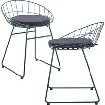 Bild für 2x Design Stühle Metall Türkis Stuhl Set Lehnstuhl Metallstuhl Outdoor